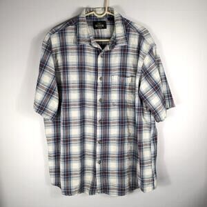 RedHead Plaid Shirt Men’s XL Short Sleeve Cotton Button Front Outdoor Seersucker